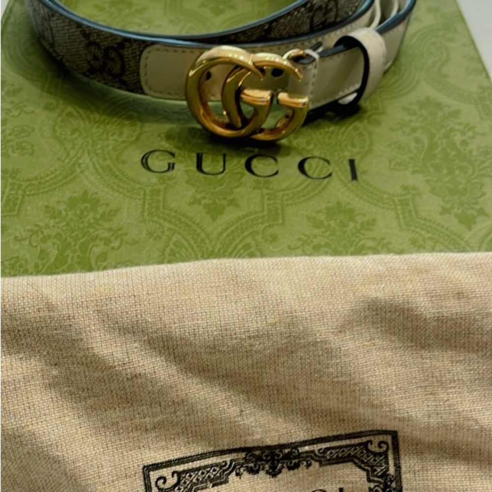 Gucci Beige and Gold Women's Belt
